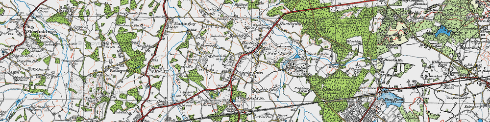 Old map of Winchfield Ho in 1919