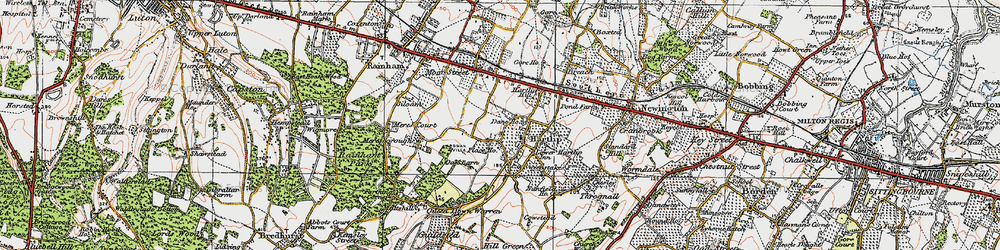 Old map of Hartlip in 1921