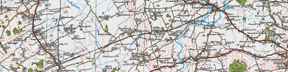 Old map of Hartmoor in 1919