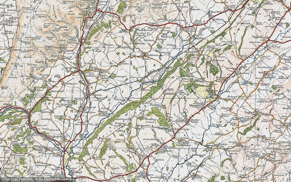 Old Map of Historic Map covering Ape Dale in 1920