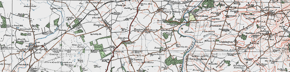Old map of Harton in 1924