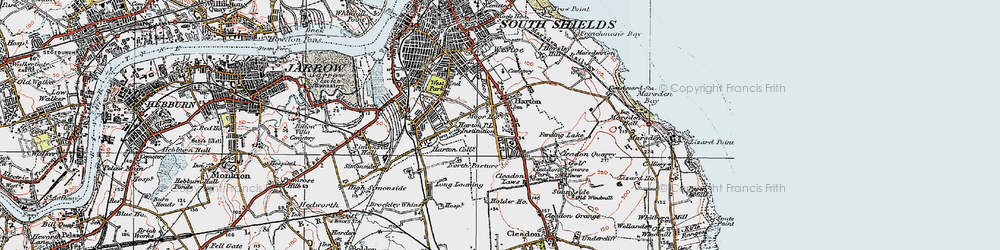 Old map of Harton in 1925