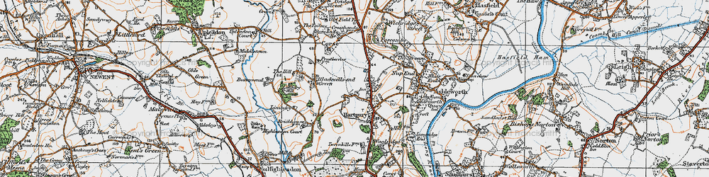 Old map of Blackwells End Green in 1919