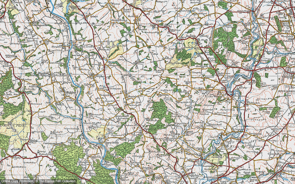 Old Map of Historic Map covering Arley Wood in 1921