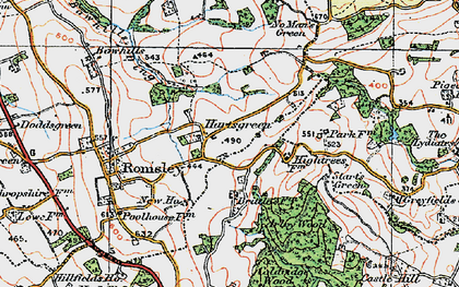 Old map of Arley Wood in 1921