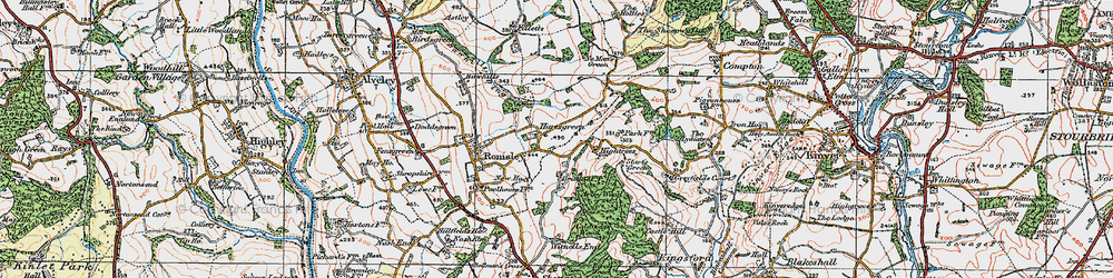 Old map of Arley Wood in 1921