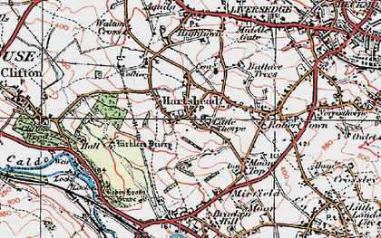 Old map of Hartshead in 1925