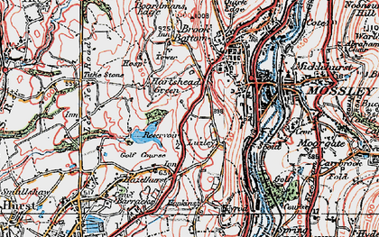 Old map of Hartshead Green in 1924