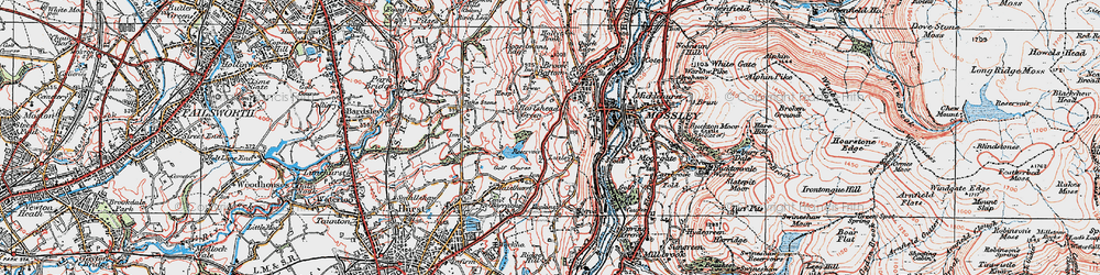 Old map of Hartshead Green in 1924