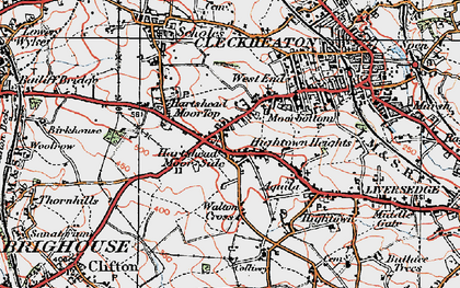 Old map of Hartshead Moor Side in 1925