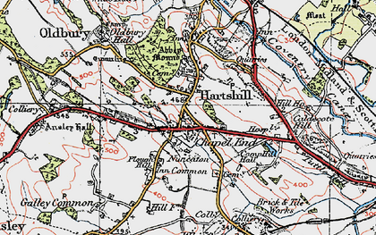 Old map of Hartshill in 1920