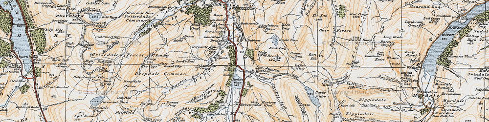 Old map of Lingy Crag in 1925