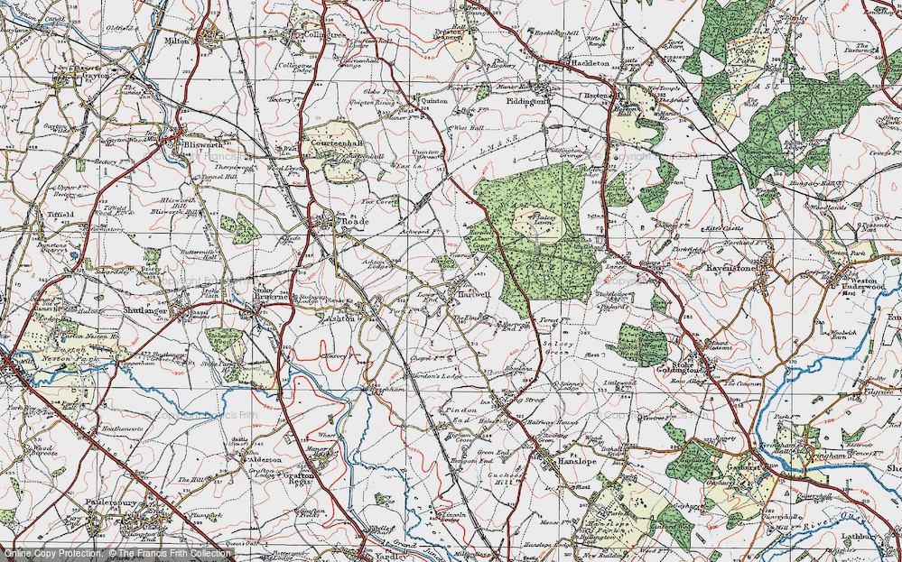 Old Map of Hartwell, 1919 in 1919
