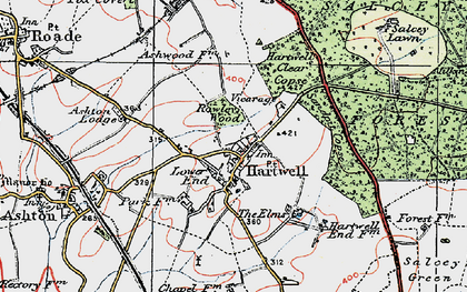 Old map of Hartwell in 1919
