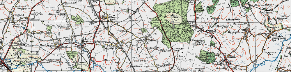 Old map of Hartwell in 1919