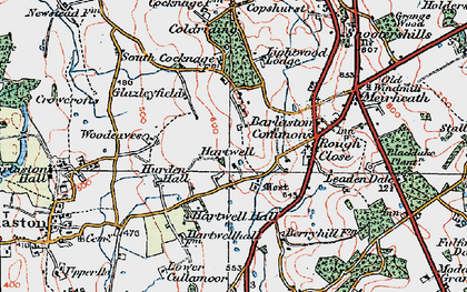 Old map of Woodeaves in 1921