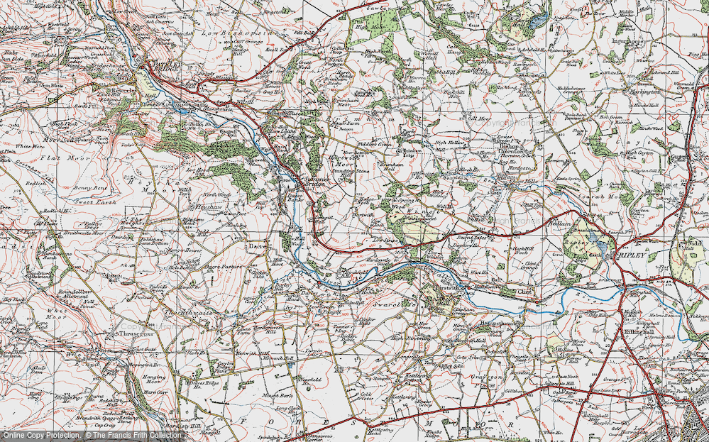Old Map of Historic Map covering Winsleyhurst in 1925