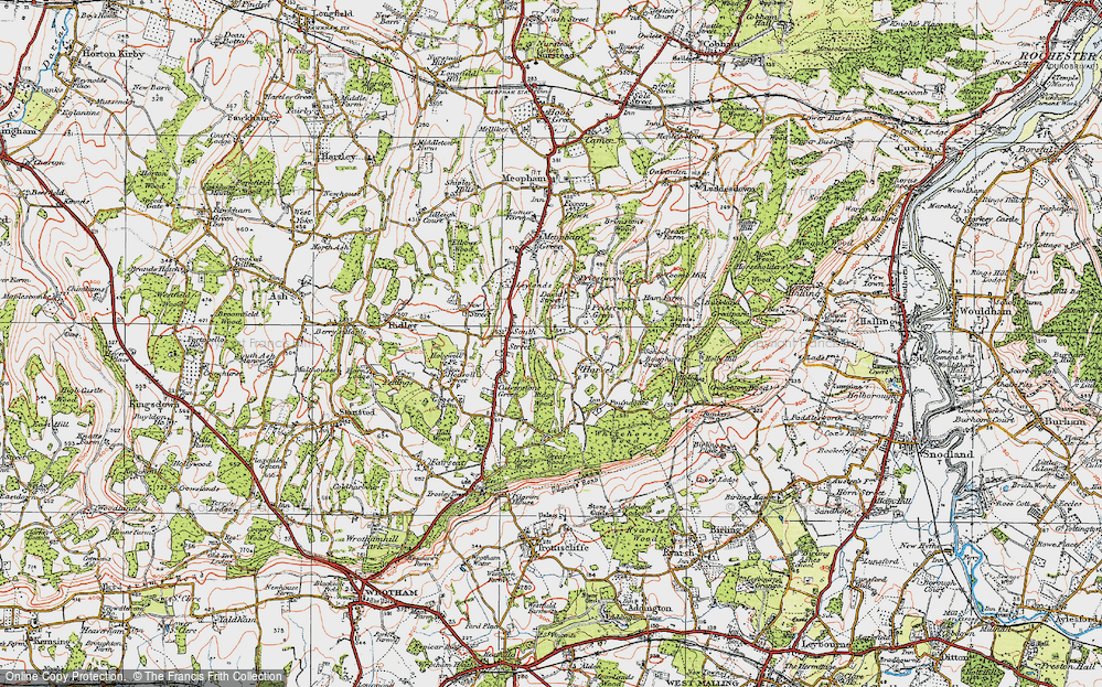 Old Map of Harvel, 1920 in 1920