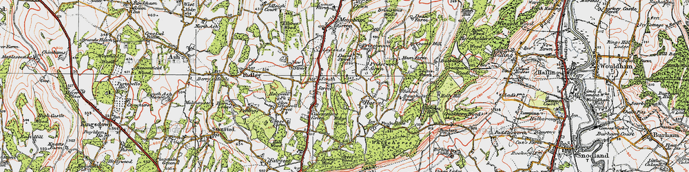Old map of Harvel in 1920