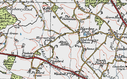 Old map of Harvest Hill in 1921