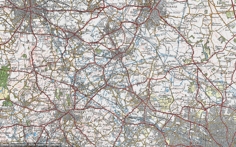 Old Map of Harvills Hawthorn, 1921 in 1921