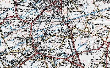 Old map of Harvills Hawthorn in 1921