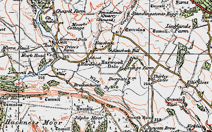 Old map of Harwood Dale in 1925