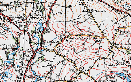Old map of Harwood Lee in 1924