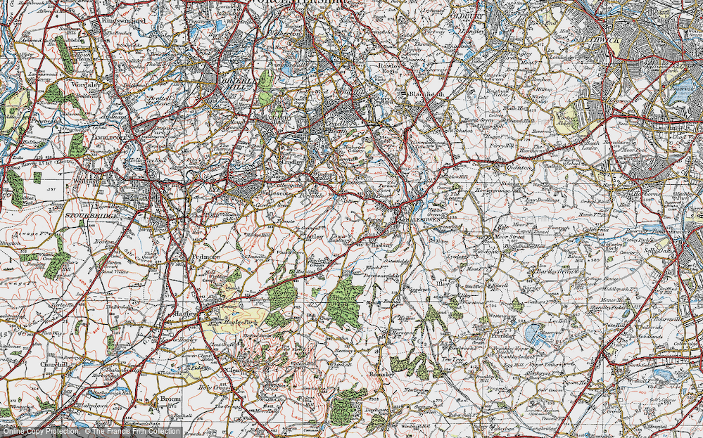 Old Map of Hasbury, 1921 in 1921