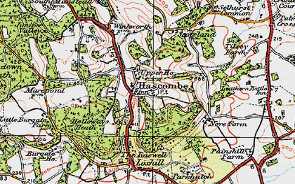 Old map of Hascombe in 1920