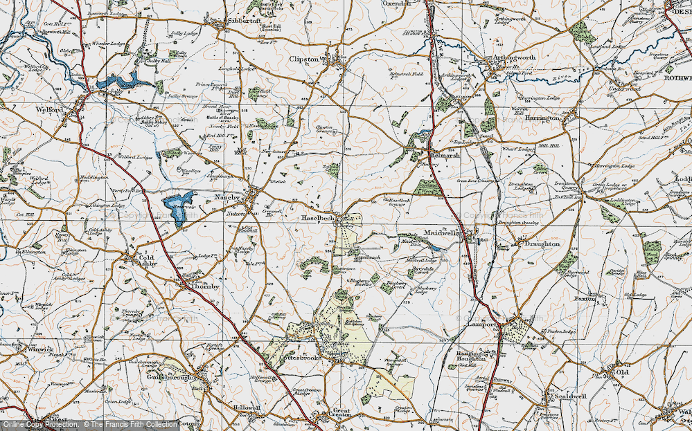 Old Map of Haselbech, 1920 in 1920