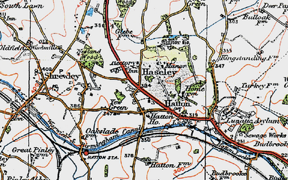Old map of Haseley in 1919