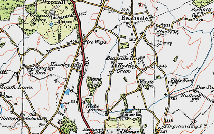 Old map of Haseley Green in 1919