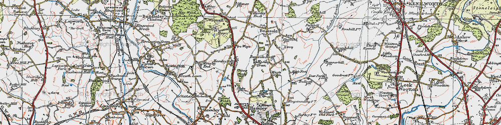 Old map of Haseley Green in 1919