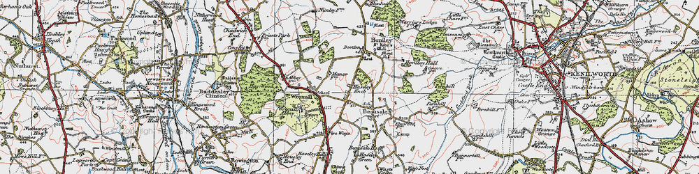 Old map of Haseley Knob in 1919