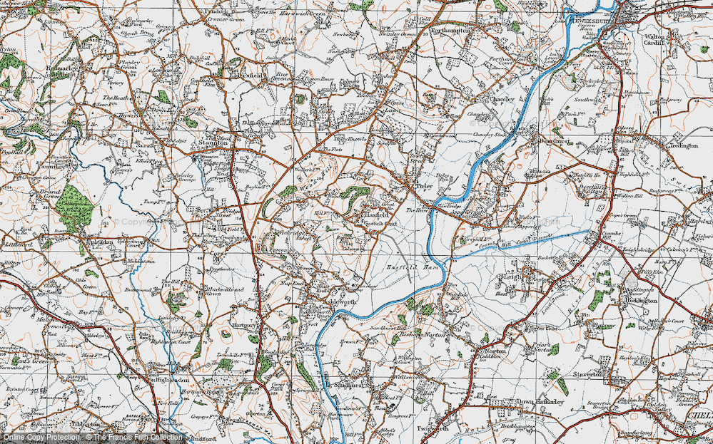 Old Map of Hasfield, 1919 in 1919