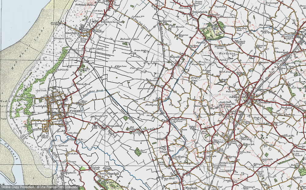 Old Map of Haskayne, 1923 in 1923
