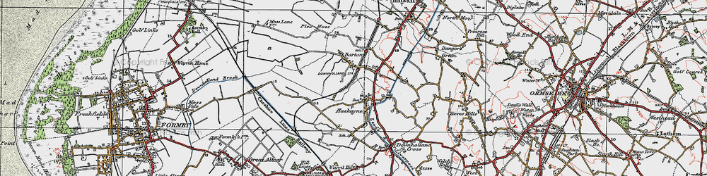 Old map of Haskayne in 1923