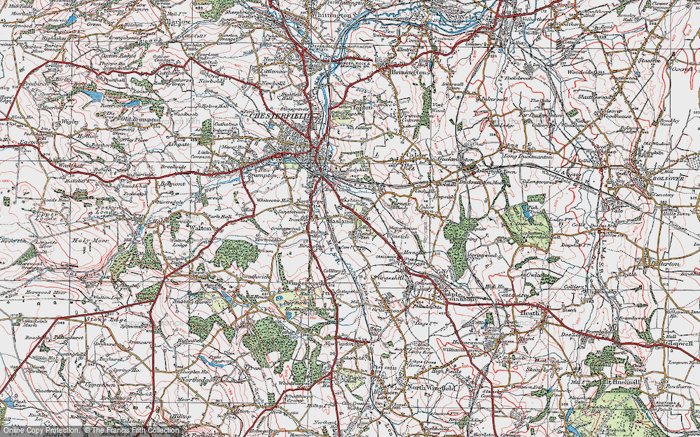 Old Map of Hasland, 1923 in 1923