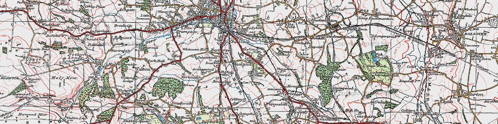 Old map of Hasland in 1923