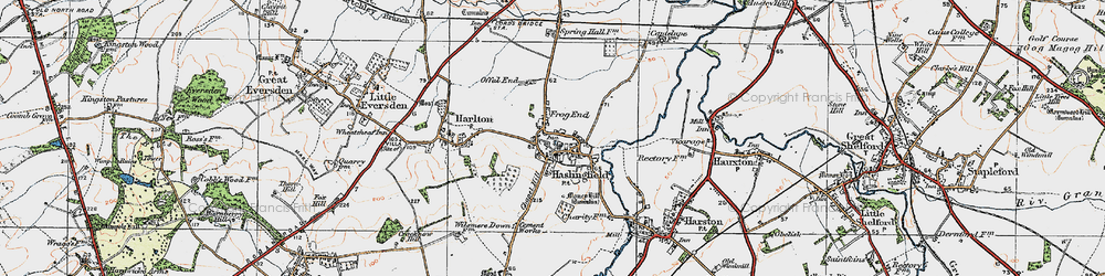 Old map of Haslingfield in 1920