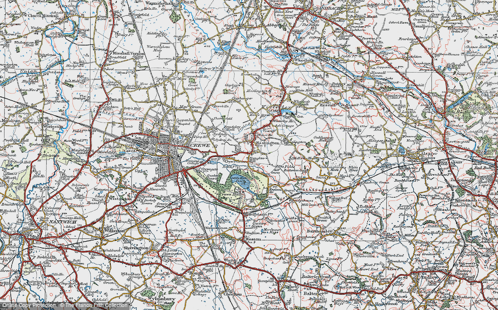 Old Map of Haslington, 1923 in 1923