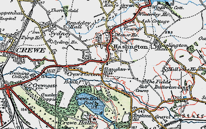 Old map of Haslington in 1923