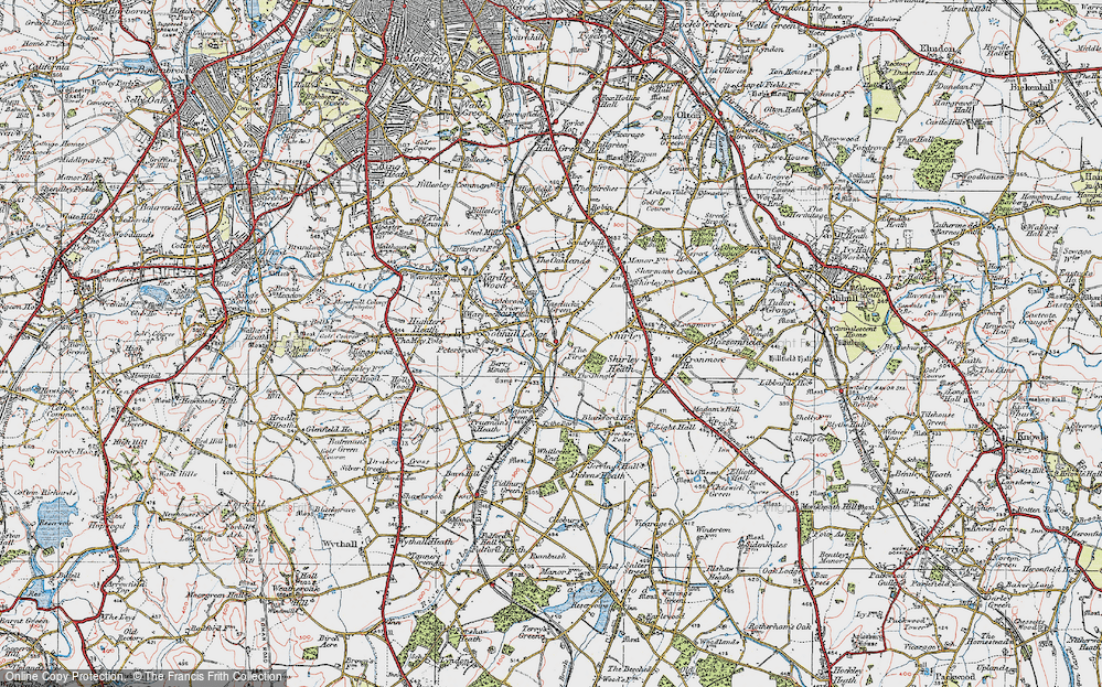 Old Map of Hasluck's Green, 1921 in 1921