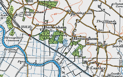 Old map of Hassingham in 1922