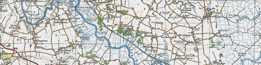 Old map of Hassingham in 1922