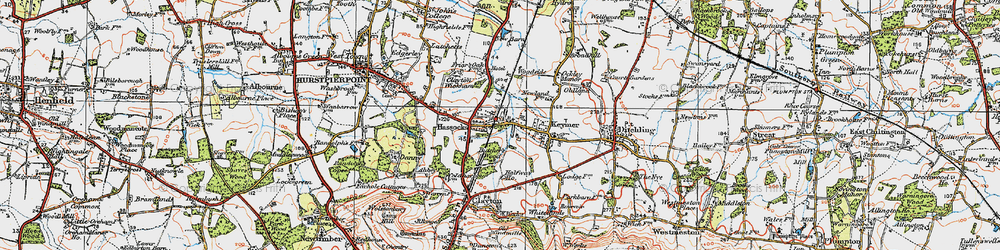 Old map of Hassocks in 1920