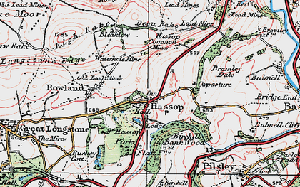 Old map of Hassop in 1923