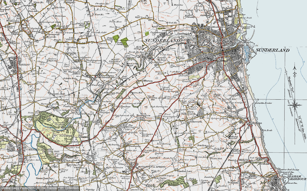 Old Map of Hasting Hill, 1925 in 1925