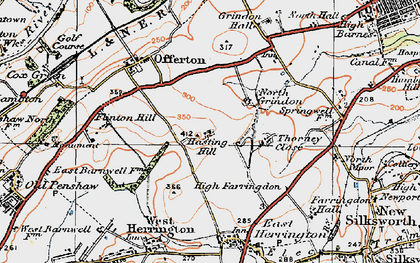Old map of Hasting Hill in 1925